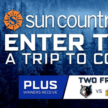 Marketing graphic with Sun Country Logo and text Enter to Win
