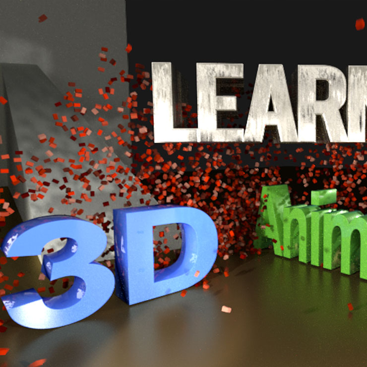 3D rendered text of Learn 3D annimation